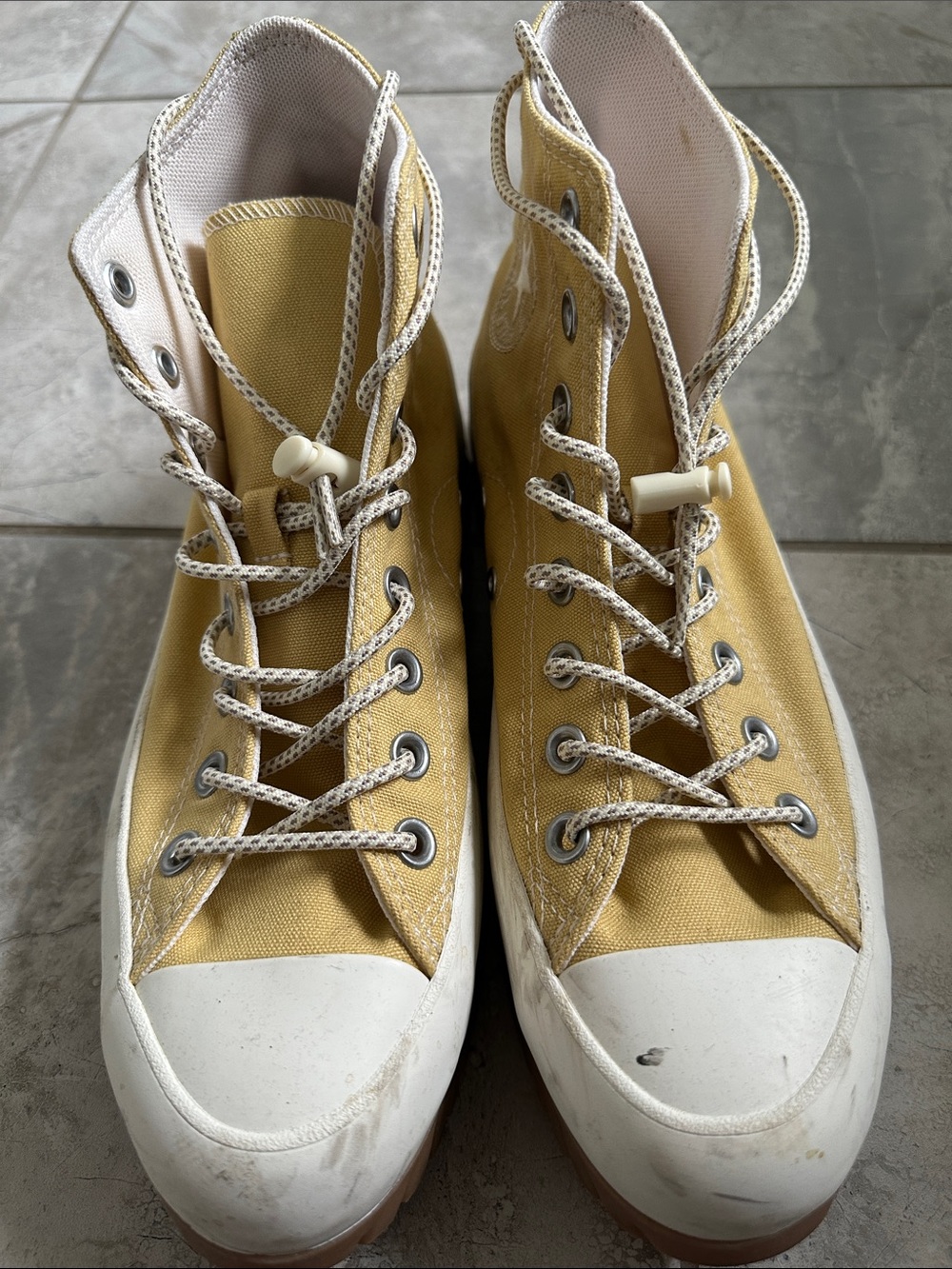 Converse Yellow High-Top Platform Sneakers - Picture 4 of 4